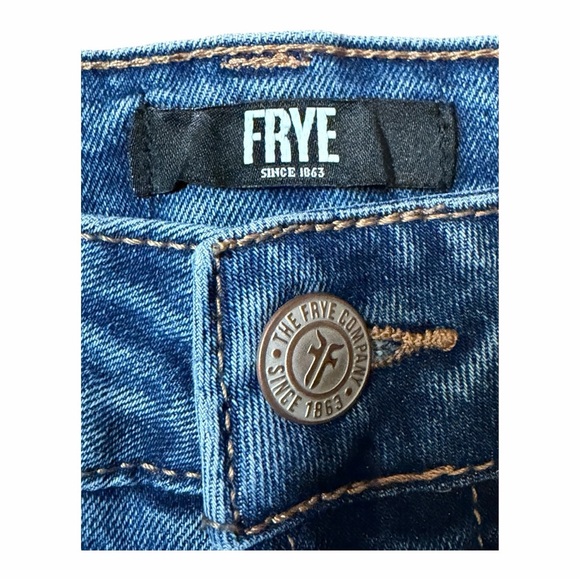 Frye Medium Wash Stretch Straight Leg Jeans | Sz 27 (US 4) Capsule Wardrobe - Picture 3 of 9